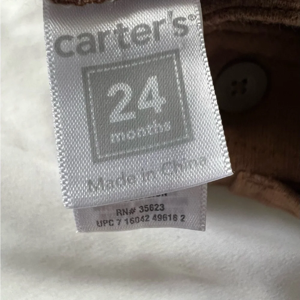 Carters Boys Brown Football Moose Heavy Cotton Soft Overalls